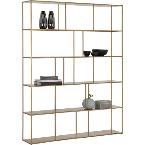 Eiffel Antique Brass Bookcase, Extra Large